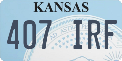 KS license plate 407IRF