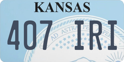 KS license plate 407IRI