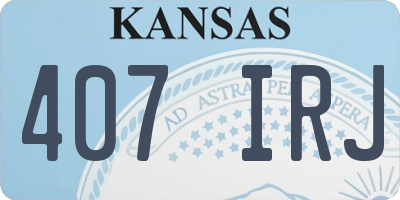 KS license plate 407IRJ