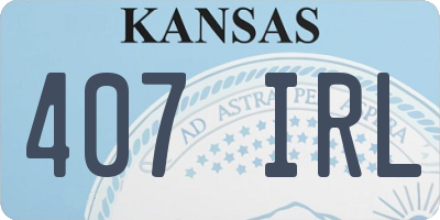 KS license plate 407IRL