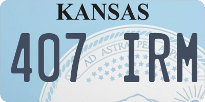 KS license plate 407IRM