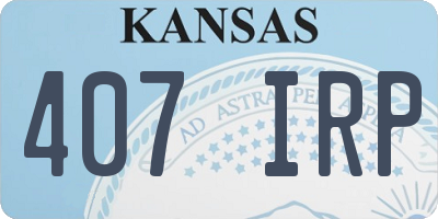 KS license plate 407IRP