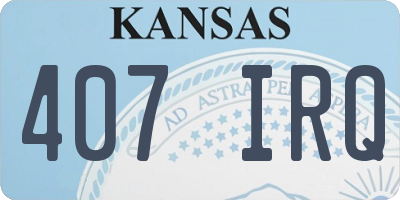 KS license plate 407IRQ