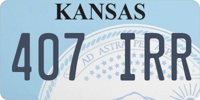 KS license plate 407IRR