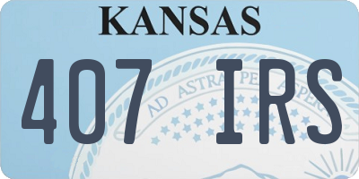 KS license plate 407IRS