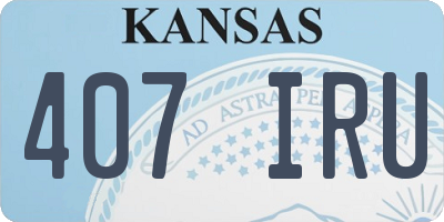 KS license plate 407IRU