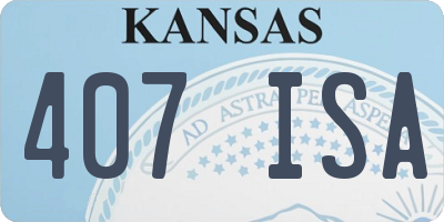 KS license plate 407ISA