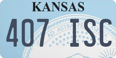 KS license plate 407ISC