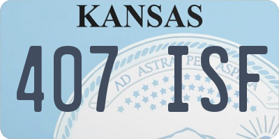 KS license plate 407ISF