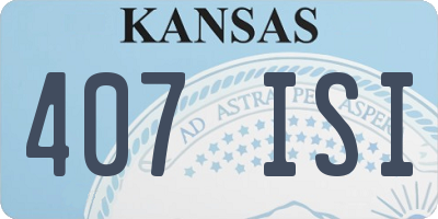 KS license plate 407ISI