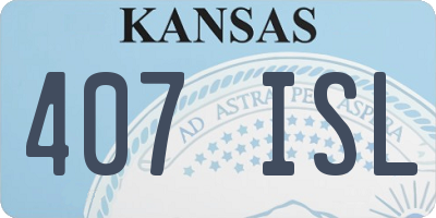 KS license plate 407ISL