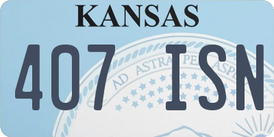KS license plate 407ISN