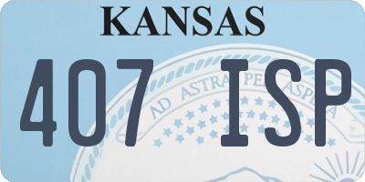 KS license plate 407ISP