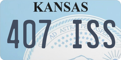KS license plate 407ISS