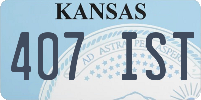 KS license plate 407IST