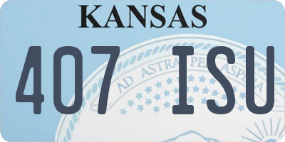 KS license plate 407ISU