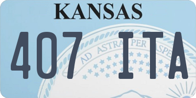 KS license plate 407ITA