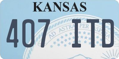 KS license plate 407ITD