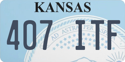 KS license plate 407ITF
