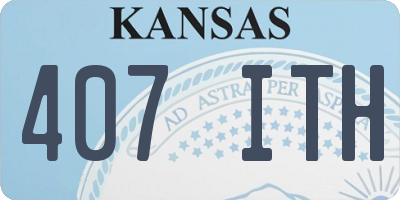 KS license plate 407ITH
