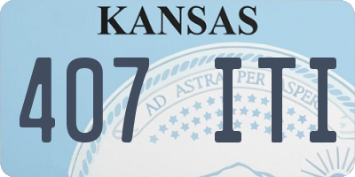 KS license plate 407ITI