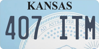 KS license plate 407ITM