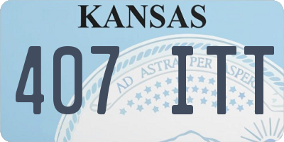 KS license plate 407ITT