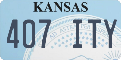 KS license plate 407ITY