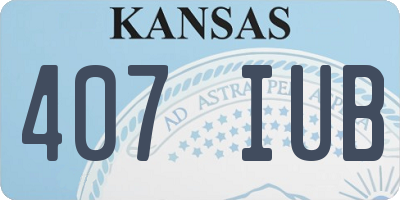 KS license plate 407IUB
