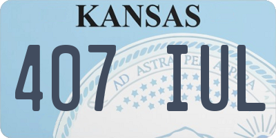 KS license plate 407IUL