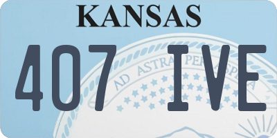 KS license plate 407IVE