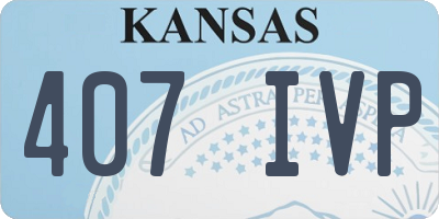 KS license plate 407IVP
