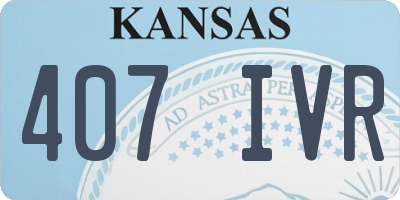 KS license plate 407IVR