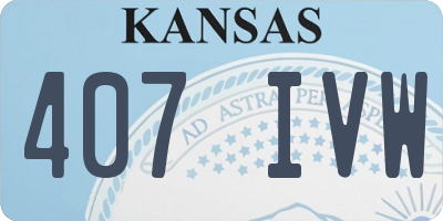 KS license plate 407IVW