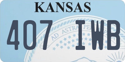 KS license plate 407IWB