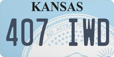 KS license plate 407IWD