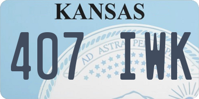 KS license plate 407IWK