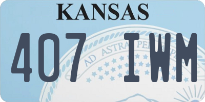KS license plate 407IWM