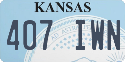 KS license plate 407IWN