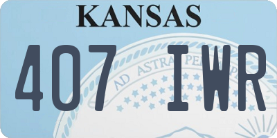 KS license plate 407IWR