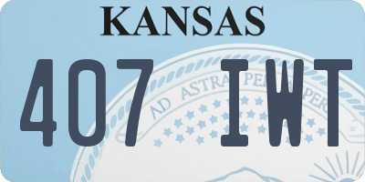 KS license plate 407IWT