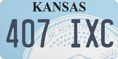 KS license plate 407IXC