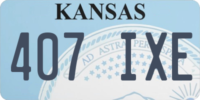 KS license plate 407IXE