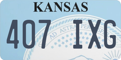 KS license plate 407IXG