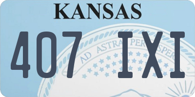 KS license plate 407IXI