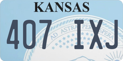 KS license plate 407IXJ