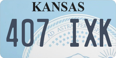 KS license plate 407IXK