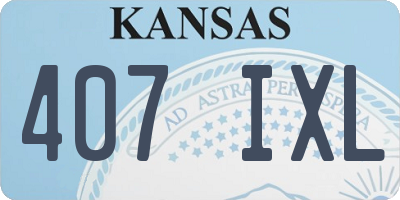 KS license plate 407IXL