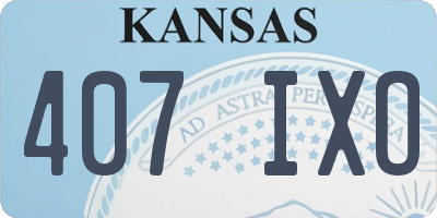 KS license plate 407IXO