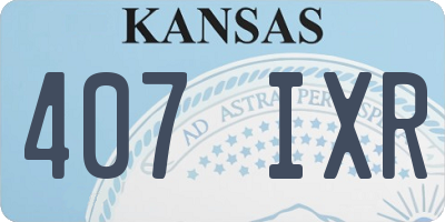 KS license plate 407IXR